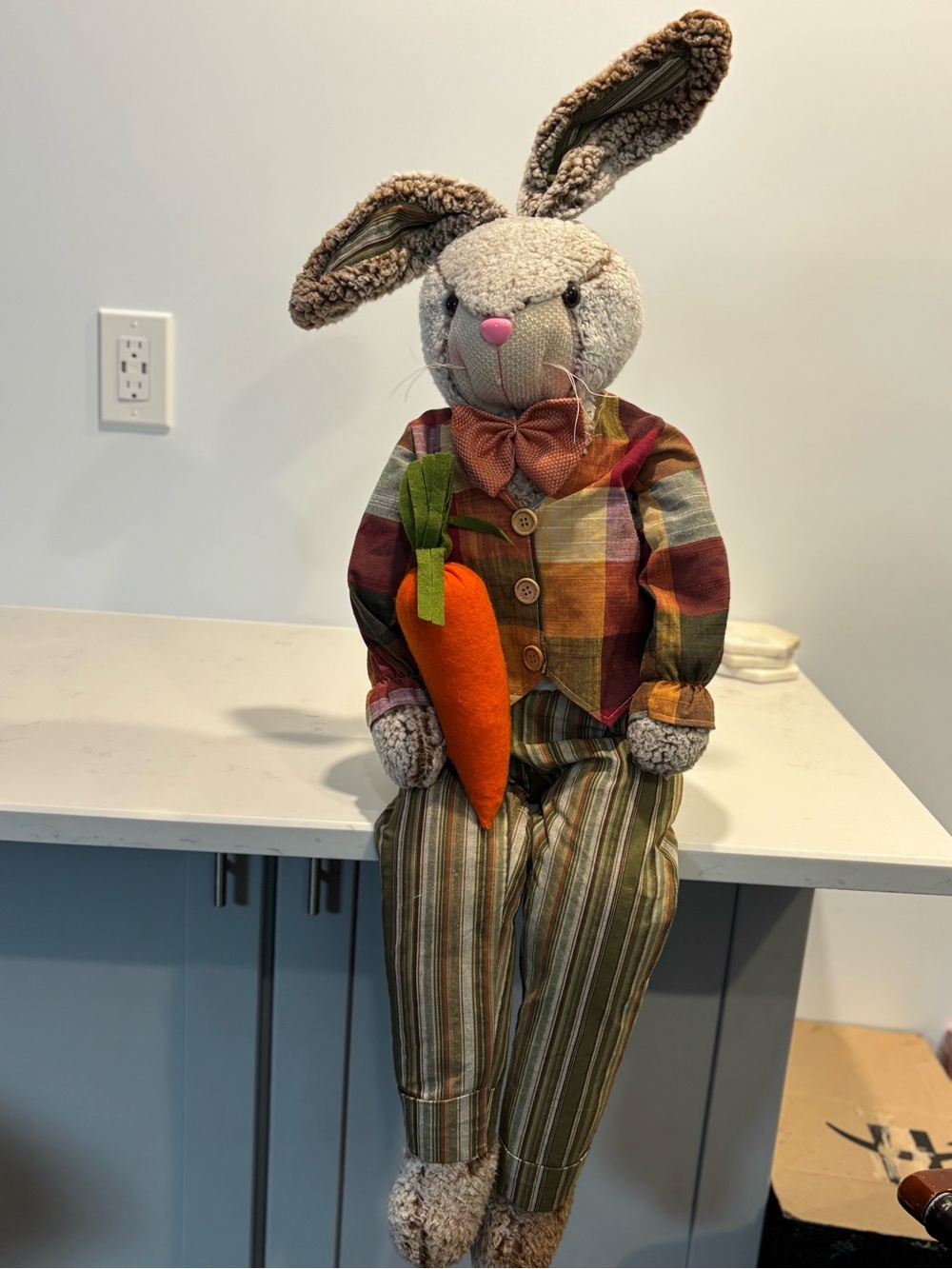 Vintage handsome Easter bunny shelf sitters decoration